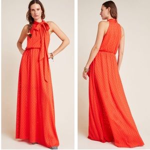 Anthropologie Red Maxi Dress